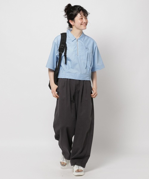 niko and（ニコアンド）の「クロップドZIPシャツ（シャツ
