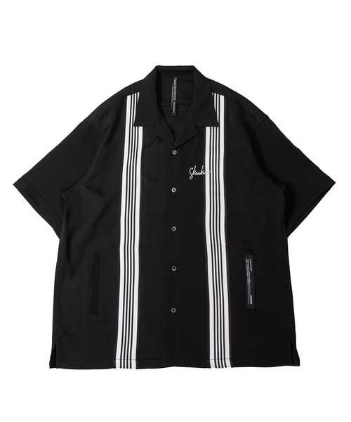 SKOOKUM（スクーカム）の「SK 開襟ラインSSシャツ（シャツ/ブラウス・メンズ・ブラック/ホワイト・M/L）」の2枚目の写真