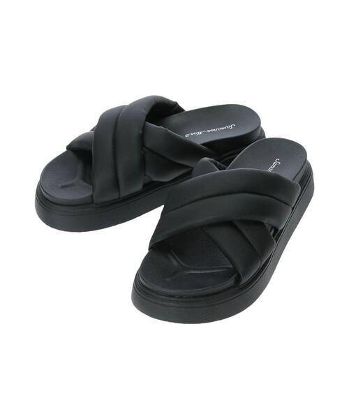 Samansa Mos2（サマンサ モスモス）の「フットベットパフサンダル（サンダル・レディース・オフホワイト/ブラック・M/L）」の7枚目の写真