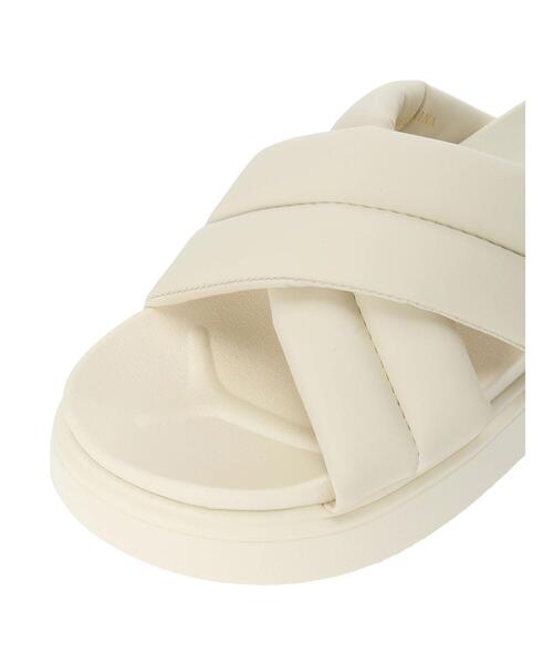 Samansa Mos2（サマンサ モスモス）の「フットベットパフサンダル（サンダル・レディース・オフホワイト/ブラック・M/L）」の11枚目の写真