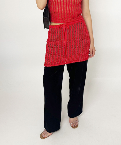 ZULU&ZEPHYR/ズールーアンドゼファー CROCHET TOP ZULU&ZEPHYR / ズールーアンドゼファー CROCHET TOP 赤