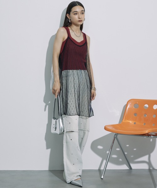SEN TOKYO(セントーキョー)の「抜け感あるデザイン。ハトメデザインカットアウトデニムパンツ(デニムパンツ・レディース・ブルー/ブラック・S/M/L)」の9枚目の写真