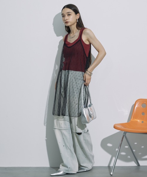 SEN TOKYO(セントーキョー)の「抜け感あるデザイン。ハトメデザインカットアウトデニムパンツ(デニムパンツ・レディース・ブルー/ブラック・S/M/L)」の7枚目の写真