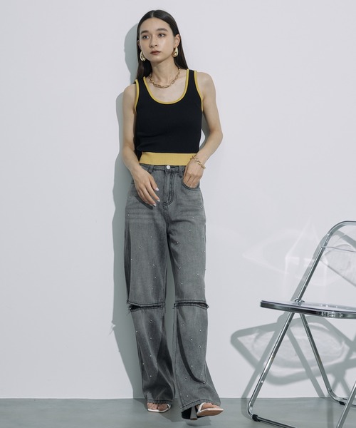 SEN TOKYO(セントーキョー)の「抜け感あるデザイン。ハトメデザインカットアウトデニムパンツ(デニムパンツ・レディース・ブルー/ブラック・S/M/L)」の18枚目の写真