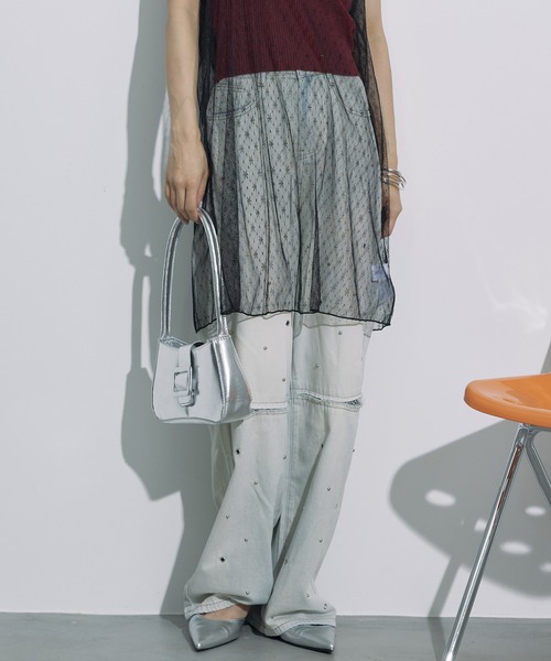 SEN TOKYO(セントーキョー)の「抜け感あるデザイン。ハトメデザインカットアウトデニムパンツ(デニムパンツ・レディース・ブルー/ブラック・S/M/L)」の14枚目の写真