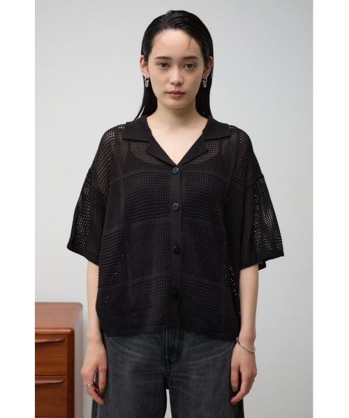 AZUL by moussy（アズールバイマウジー）の「メッシュニット切り替えデザインカーディガン（カーディガン/ボレロ・レディース・アイボリー/ブラック・FREE）」の7枚目の写真