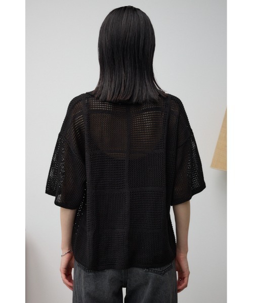 AZUL by moussy（アズールバイマウジー）の「メッシュニット切り替えデザインカーディガン（カーディガン/ボレロ・レディース・アイボリー/ブラック・FREE）」の9枚目の写真