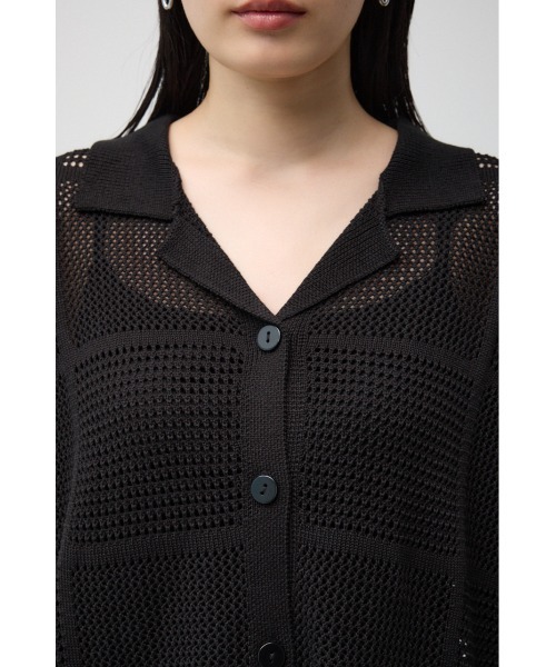AZUL by moussy（アズールバイマウジー）の「メッシュニット切り替えデザインカーディガン（カーディガン/ボレロ・レディース・アイボリー/ブラック・FREE）」の10枚目の写真