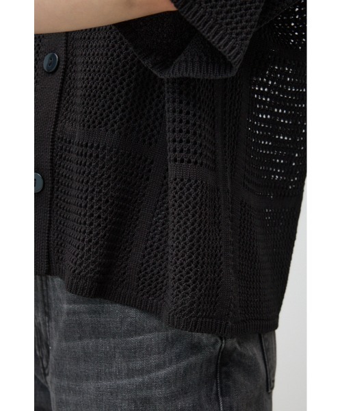 AZUL by moussy（アズールバイマウジー）の「メッシュニット切り替えデザインカーディガン（カーディガン/ボレロ・レディース・アイボリー/ブラック・FREE）」の12枚目の写真