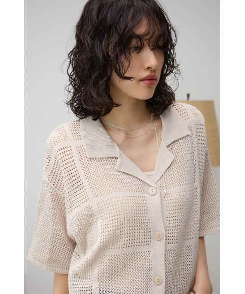 AZUL by moussy（アズールバイマウジー）の「メッシュニット切り替えデザインカーディガン（カーディガン/ボレロ・レディース・アイボリー/ブラック・FREE）」の15枚目の写真