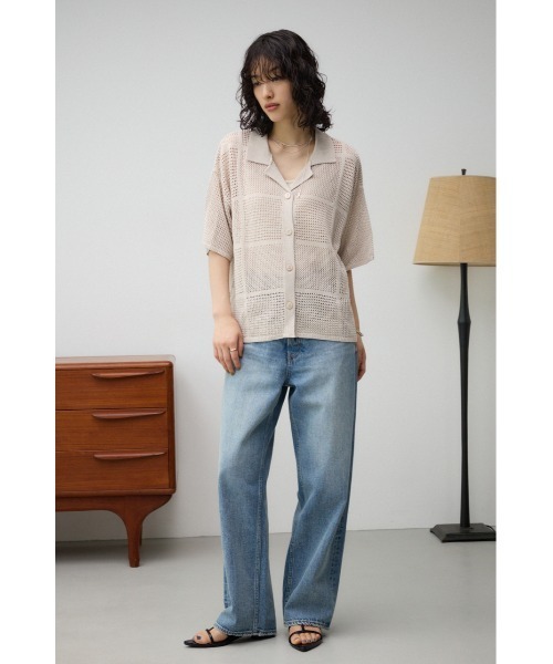 AZUL by moussy（アズールバイマウジー）の「メッシュニット切り替えデザインカーディガン（カーディガン/ボレロ・レディース・アイボリー/ブラック・FREE）」の17枚目の写真