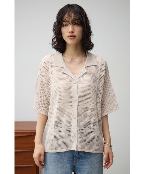 AZUL by moussy（アズールバイマウジー）の「メッシュニット切り替えデザインカーディガン（カーディガン/ボレロ・レディース・アイボリー/ブラック・FREE）」の18枚目の写真