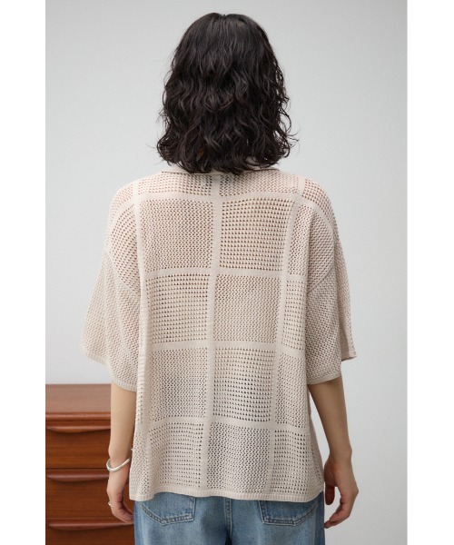 AZUL by moussy（アズールバイマウジー）の「メッシュニット切り替えデザインカーディガン（カーディガン/ボレロ・レディース・アイボリー/ブラック・FREE）」の20枚目の写真