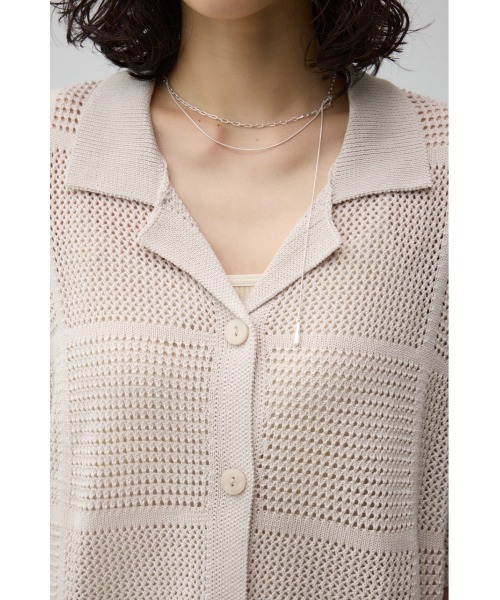 AZUL by moussy（アズールバイマウジー）の「メッシュニット切り替えデザインカーディガン（カーディガン/ボレロ・レディース・アイボリー/ブラック・FREE）」の21枚目の写真