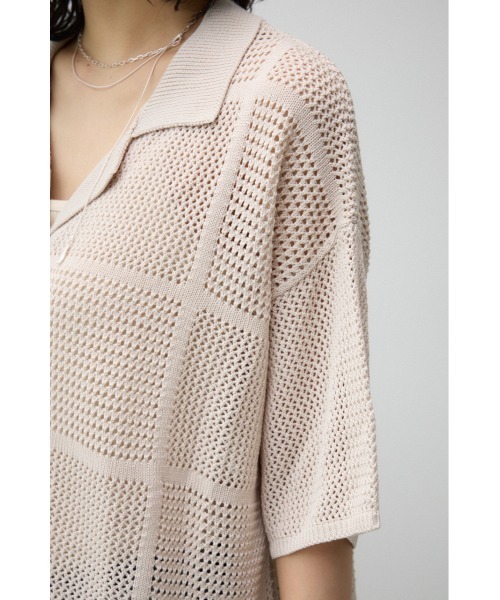 AZUL by moussy（アズールバイマウジー）の「メッシュニット切り替えデザインカーディガン（カーディガン/ボレロ・レディース・アイボリー/ブラック・FREE）」の22枚目の写真