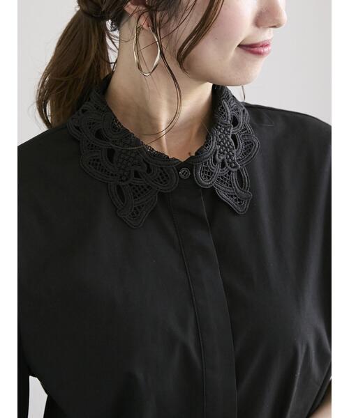 Te chichi（テチチ）の「ケミカルレースカラーシャツブラウス