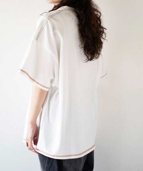 DOUBLE NAME（ダブルネーム）の「搭乗したいTRAVEL恐竜刺しゅうTEE/ユニセックス（Tシャツ/カットソー・レディース・ブルー/グリーン/オフホワイト・FREE）」の7枚目の写真