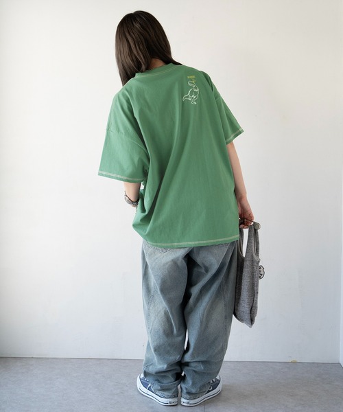 DOUBLE NAME（ダブルネーム）の「搭乗したいTRAVEL恐竜刺しゅうTEE/ユニセックス（Tシャツ/カットソー・レディース・ブルー/グリーン/オフホワイト・FREE）」の19枚目の写真