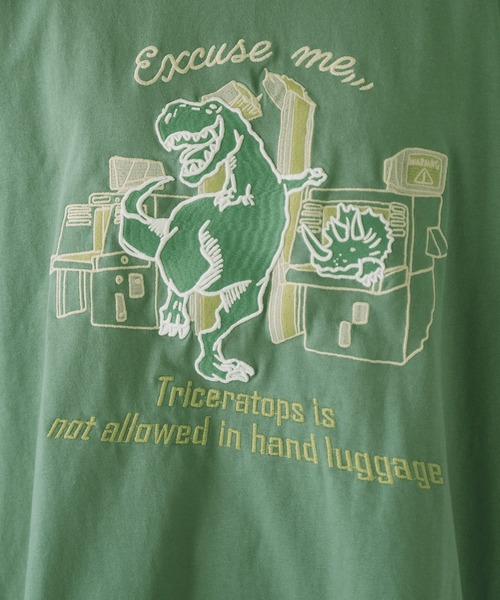 DOUBLE NAME（ダブルネーム）の「搭乗したいTRAVEL恐竜刺しゅうTEE/ユニセックス（Tシャツ/カットソー・レディース・ブルー/グリーン/オフホワイト・FREE）」の18枚目の写真