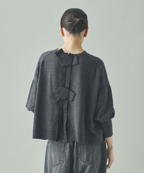 【極美品】Curensology カレンソロジー　ストレッチプルオーバー 紺 Curensology（カレンソロジー）の「Curensology(カレンソロジー