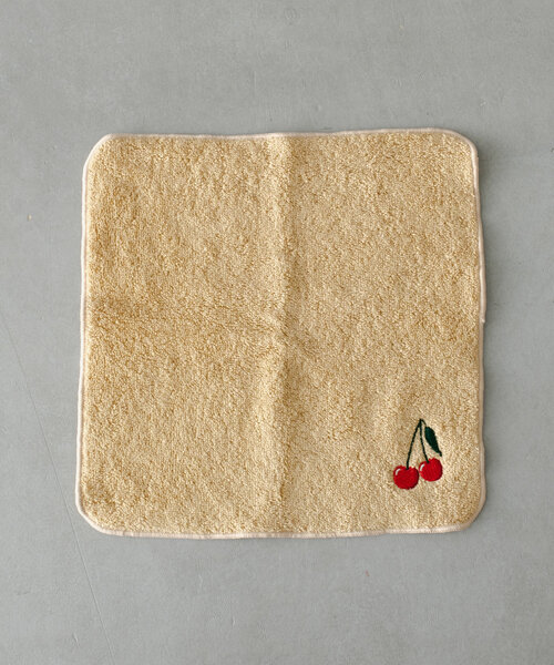 BIRTHDAY BAR（バースデイバー）の「チェリー／マンダリン　刺繍タオルハンカチ（ハンカチ/ハンドタオル・レディース・ブルー/ベージュ・0）」の4枚目の写真