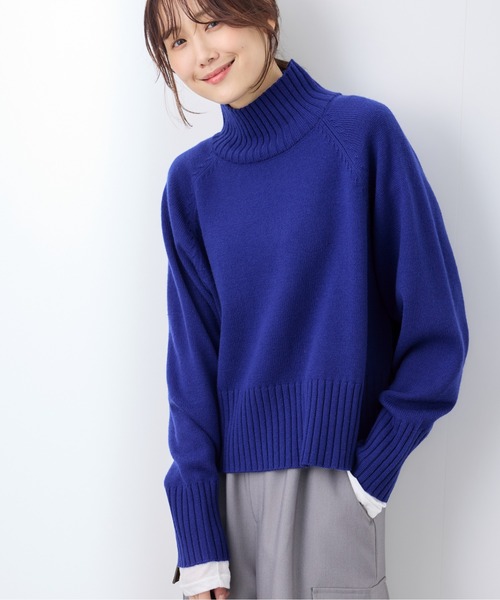 ROPE' PICNIC（ロペピクニック）の「ハイネックラグランニットプルオーバー/帯電防止・洗濯機OK・新色追加（ニット/セーター・レディース・ライトグレー/キナリ/ブラック/ブルー/レッド/ブルー系その他4/ピンク系その他2/イエロー系その他・38）」の5枚目の写真