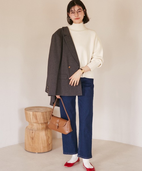 ROPE' PICNIC（ロペピクニック）の「ハイネックラグランニットプルオーバー/帯電防止・洗濯機OK・新色追加（ニット/セーター・レディース・ライトグレー/キナリ/ブラック/ブルー/レッド/ブルー系その他4/ピンク系その他2/イエロー系その他・38）」の19枚目の写真