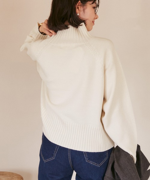 ROPE' PICNIC（ロペピクニック）の「ハイネックラグランニットプルオーバー/帯電防止・洗濯機OK・新色追加（ニット/セーター・レディース・ライトグレー/キナリ/ブラック/ブルー/レッド/ブルー系その他4/ピンク系その他2/イエロー系その他・38）」の17枚目の写真