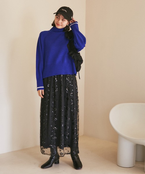 ROPE' PICNIC（ロペピクニック）の「ハイネックラグランニットプルオーバー/帯電防止・洗濯機OK・新色追加（ニット/セーター・レディース・ライトグレー/キナリ/ブラック/ブルー/レッド/ブルー系その他4/ピンク系その他2/イエロー系その他・38）」の14枚目の写真