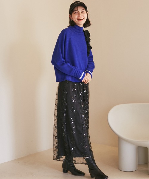 ROPE' PICNIC（ロペピクニック）の「ハイネックラグランニットプルオーバー/帯電防止・洗濯機OK・新色追加（ニット/セーター・レディース・ライトグレー/キナリ/ブラック/ブルー/レッド/ブルー系その他4/ピンク系その他2/イエロー系その他・38）」の13枚目の写真