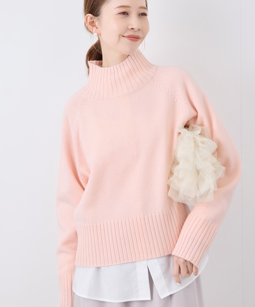 セール】ハイネックラグランニットプルオーバー/帯電防止・洗濯機OK