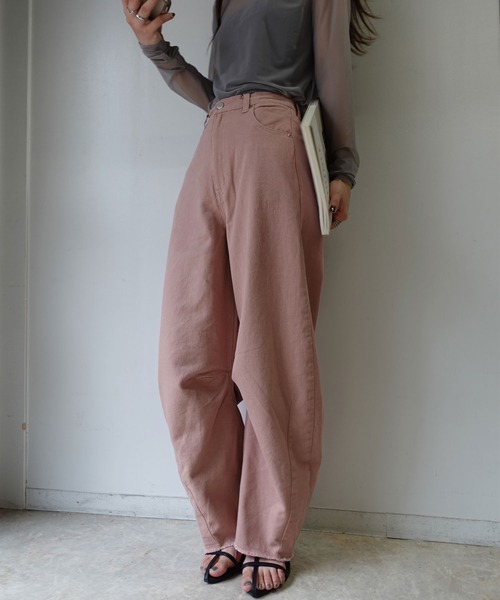 CORNERS（コーナーズ）の「裾フリンジデニムカーブパンツ（デニムパンツ・レディース・ブルー/グレイッシュベージュ/アイボリー/ピンク・L/M）」の20枚目の写真