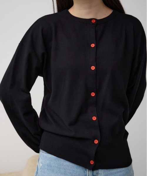 カーディガン カラーボタンベーシックカーディガン レディース AZUL by moussy｜カラーボタンベーシックカーディガン | Rakuten