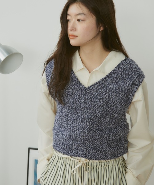 MERLOT（メルロー）の「メランジベスト（ベスト・レディース・ブラウン/ネイビー・FREE）」の21枚目の写真