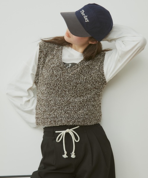 MERLOT（メルロー）の「メランジベスト（ベスト・レディース・ブラウン/ネイビー・FREE）」の15枚目の写真