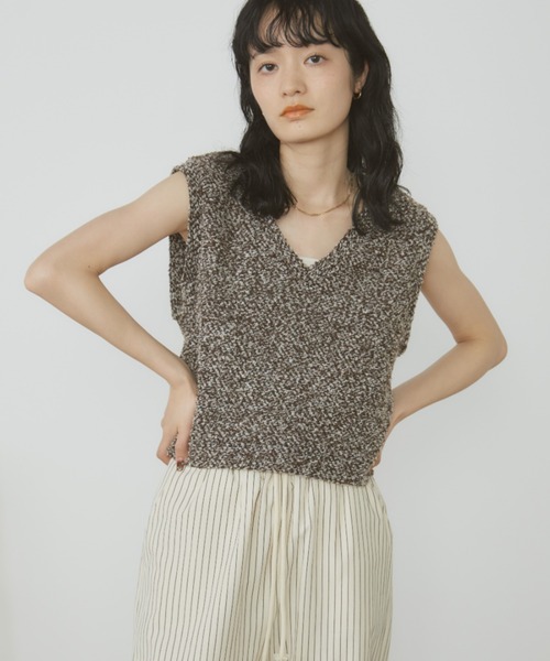 MERLOT（メルロー）の「メランジベスト（ベスト・レディース・ブラウン/ネイビー・FREE）」の6枚目の写真