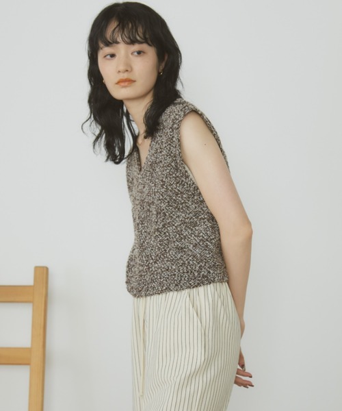 MERLOT（メルロー）の「メランジベスト（ベスト・レディース・ブラウン/ネイビー・FREE）」の8枚目の写真