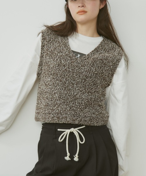 MERLOT（メルロー）の「メランジベスト（ベスト・レディース・ブラウン/ネイビー・FREE）」の16枚目の写真