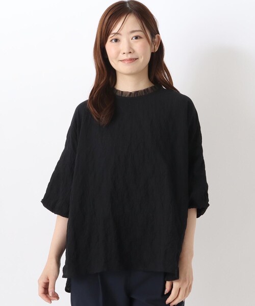 one'sterrace(ワンズテラス)の「フリル付き ボリューム7分袖ブラウス(シャツ/ブラウス・レディース・オレンジ系その他5/グリーン系その他6/ブラック系8・02)」の2枚目の写真