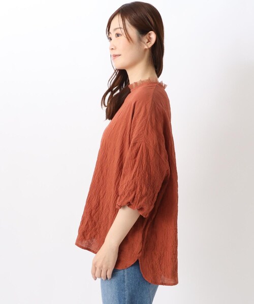 one'sterrace(ワンズテラス)の「フリル付き ボリューム7分袖ブラウス(シャツ/ブラウス・レディース・オレンジ系その他5/グリーン系その他6/ブラック系8・02)」の16枚目の写真
