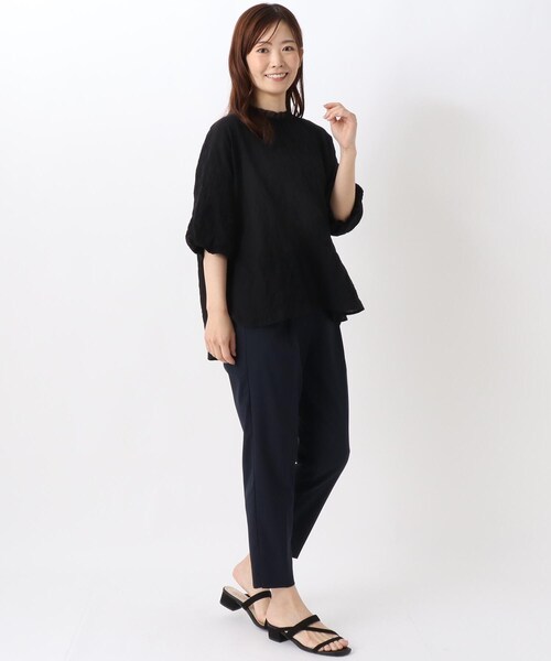 one'sterrace(ワンズテラス)の「フリル付き ボリューム7分袖ブラウス(シャツ/ブラウス・レディース・オレンジ系その他5/グリーン系その他6/ブラック系8・02)」の8枚目の写真