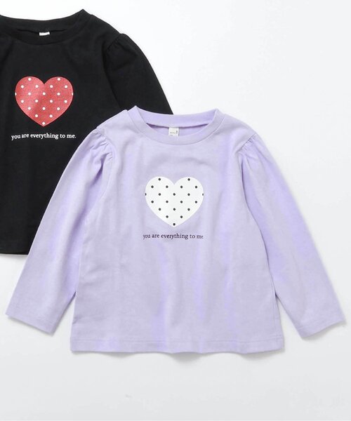 apres les cours（アプレレクール）の「7days Style/モチーフフレアTシャツ（Tシャツ/カットソー・キッズ・レッド/ラベンダー/ネイビー/ブラック/アイボリー/グレー・80/90/100/110/120/130/140）」の6枚目の写真