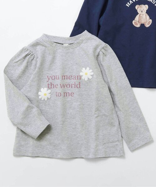 apres les cours（アプレレクール）の「7days Style/モチーフフレアTシャツ（Tシャツ/カットソー・キッズ・レッド/ラベンダー/ネイビー/ブラック/アイボリー/グレー・80/90/100/110/120/130/140）」の4枚目の写真