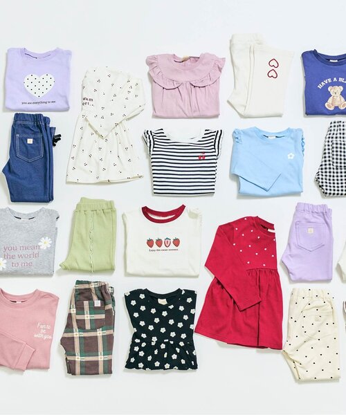 apres les cours（アプレレクール）の「7days Style/モチーフフレアTシャツ（Tシャツ/カットソー・キッズ・レッド/ラベンダー/ネイビー/ブラック/アイボリー/グレー・80/90/100/110/120/130/140）」の8枚目の写真