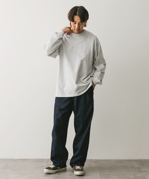 URBAN RESEARCH DOORS（アーバンリサーチドアーズ）の「USAコットン ロングスリーブ Tシャツ（Tシャツ/カットソー・メンズ・グレー系その他/ブラック系その他/ホワイト/ネイビー・MEDIUM/LARGE/X-LARGE）」の17枚目の写真