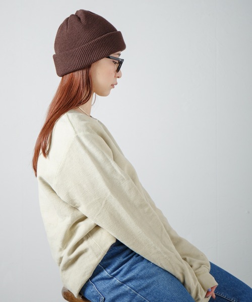 RACAL(ラカル)の「2way Plain Color Knit Beanie / 2ウェイプレーンカラーニットビーニー(ニットキャップ/ビーニー・レディース・ブラック/ベージュ/ブラウン/グレー/ピンク/オレンジ/ブルー/アイボリー/オリーブ/パープル・FREE)」の11枚目の写真