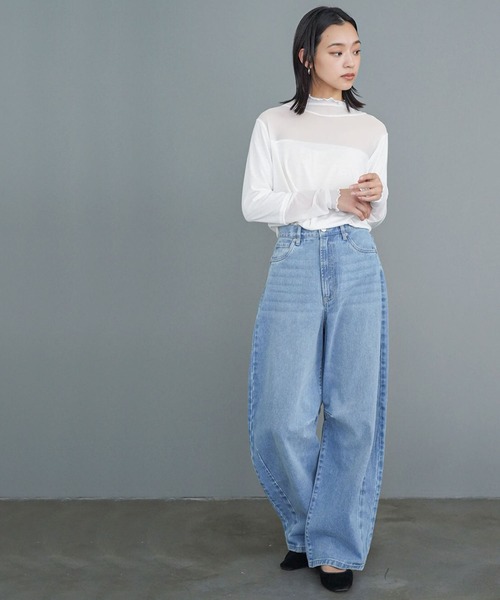 mili an deni（ミリアンデニ）の「カーブラインデニムパンツ（デニムパンツ・レディース・ブラック/サックスブルー/ブルー・M）」の15枚目の写真