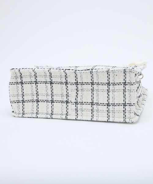 one after another NICE CLAUP(ワンアフターアナザーナイスクラップ)の「【LouLoumei】キャリーオンツイードトートバッグ(トートバッグ・レディース・ホワイト系その他/アイボリー/ピンク・FREE)」の8枚目の写真