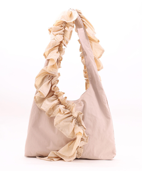 SMIR NASLI（サミールナスリ）の「フリフリワンショルダーバッグ／Ａ４対応（ショルダーバッグ・レディース・グレー/ピンクベージュ/ブラック/ブラウン/イエロー×グリーン/ネイビー/ライトグレー・FREE）」の9枚目の写真