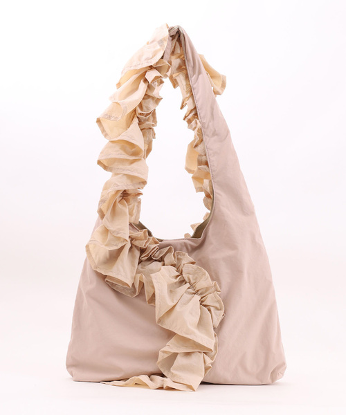 SMIR NASLI（サミールナスリ）の「フリフリワンショルダーバッグ／Ａ４対応（ショルダーバッグ・レディース・グレー/ピンクベージュ/ブラック/ブラウン/イエロー×グリーン/ネイビー/ライトグレー・FREE）」の11枚目の写真